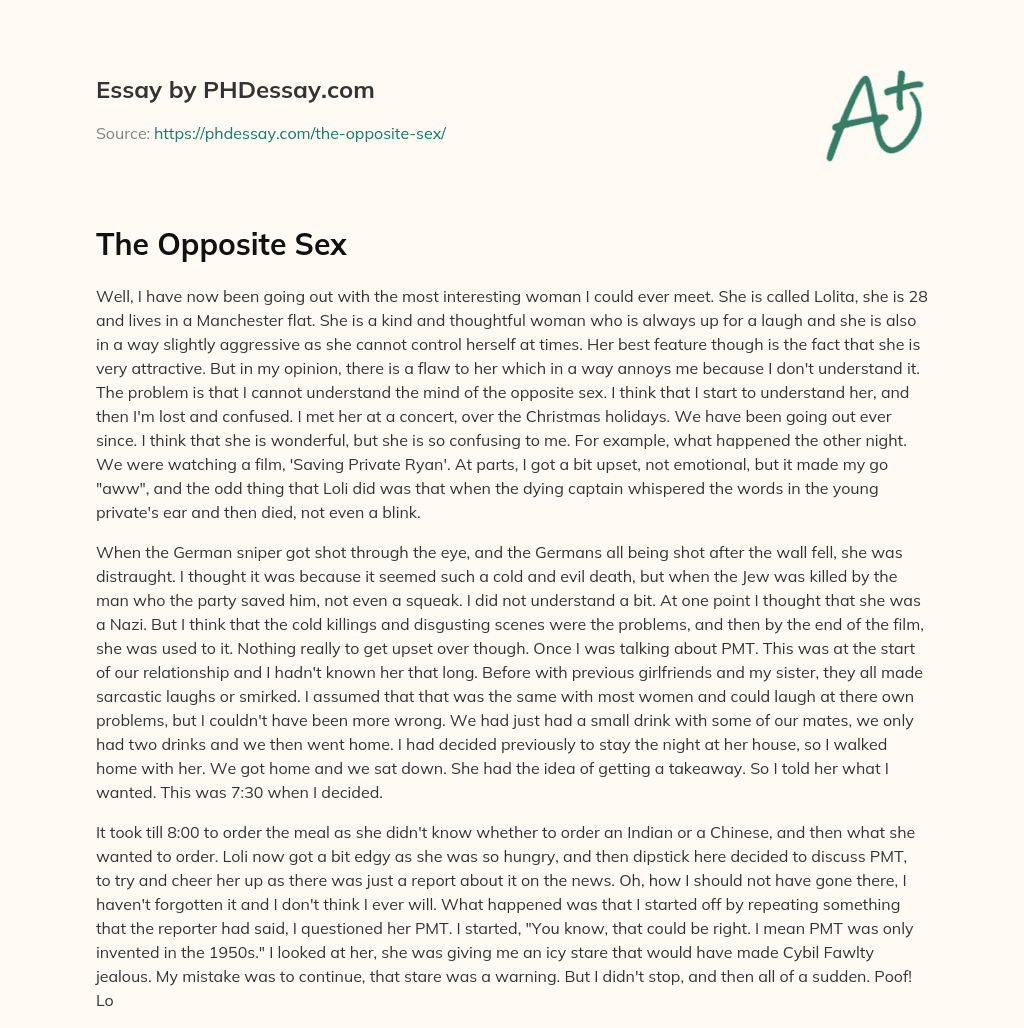 The Opposite Sex PHDessay