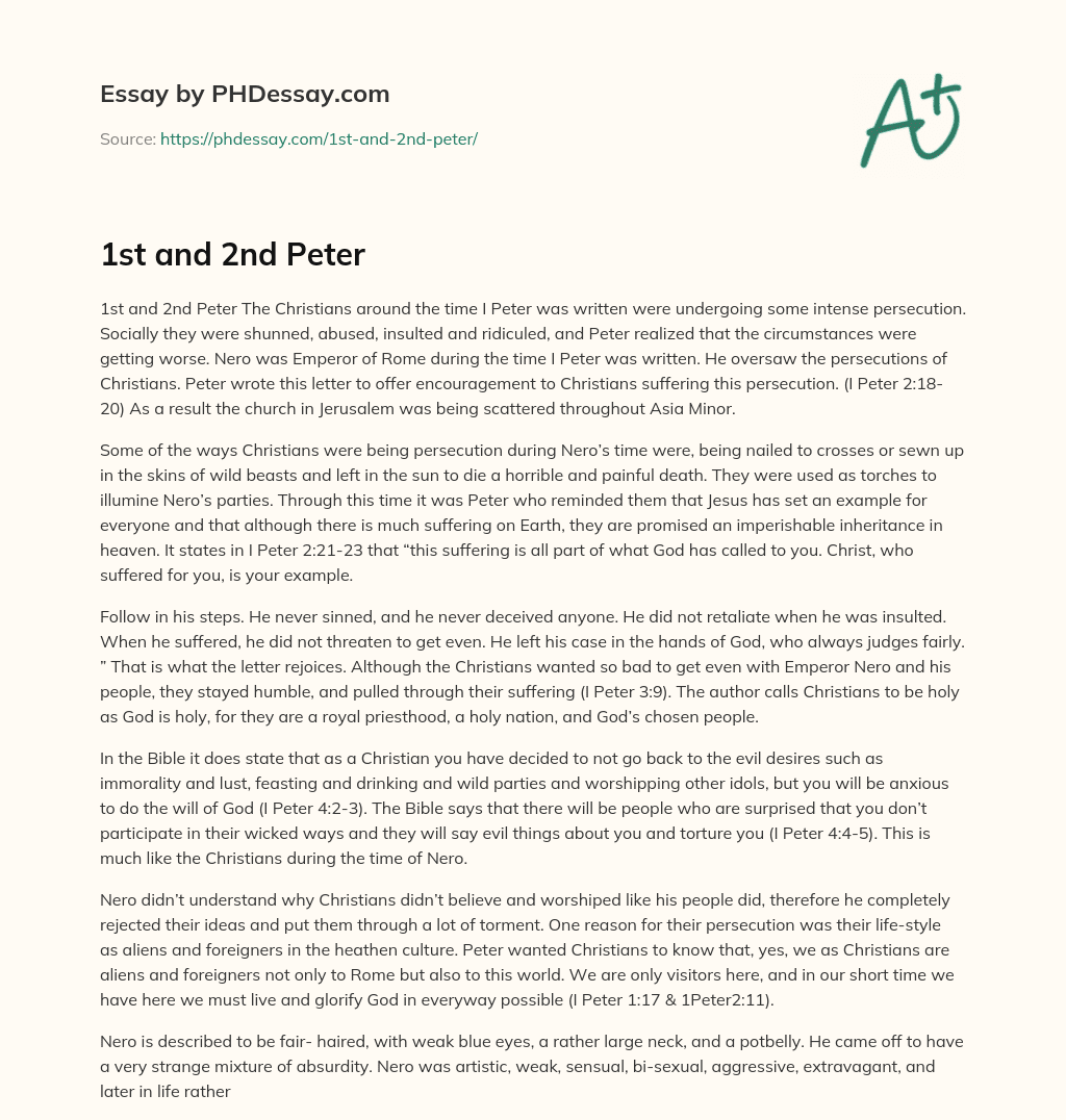 1st and 2nd Peter essay