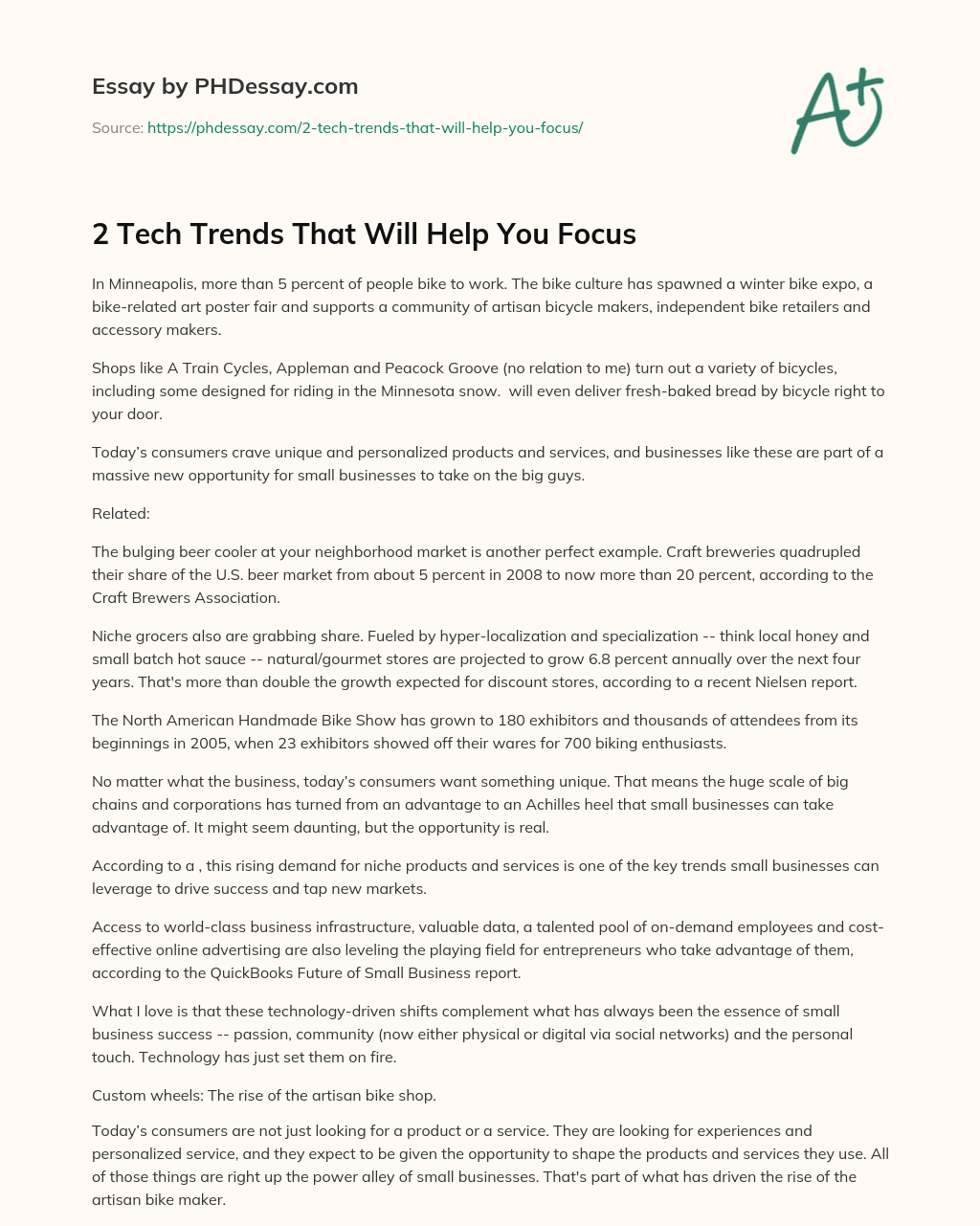 2 Tech Trends That Will Help You Focus essay