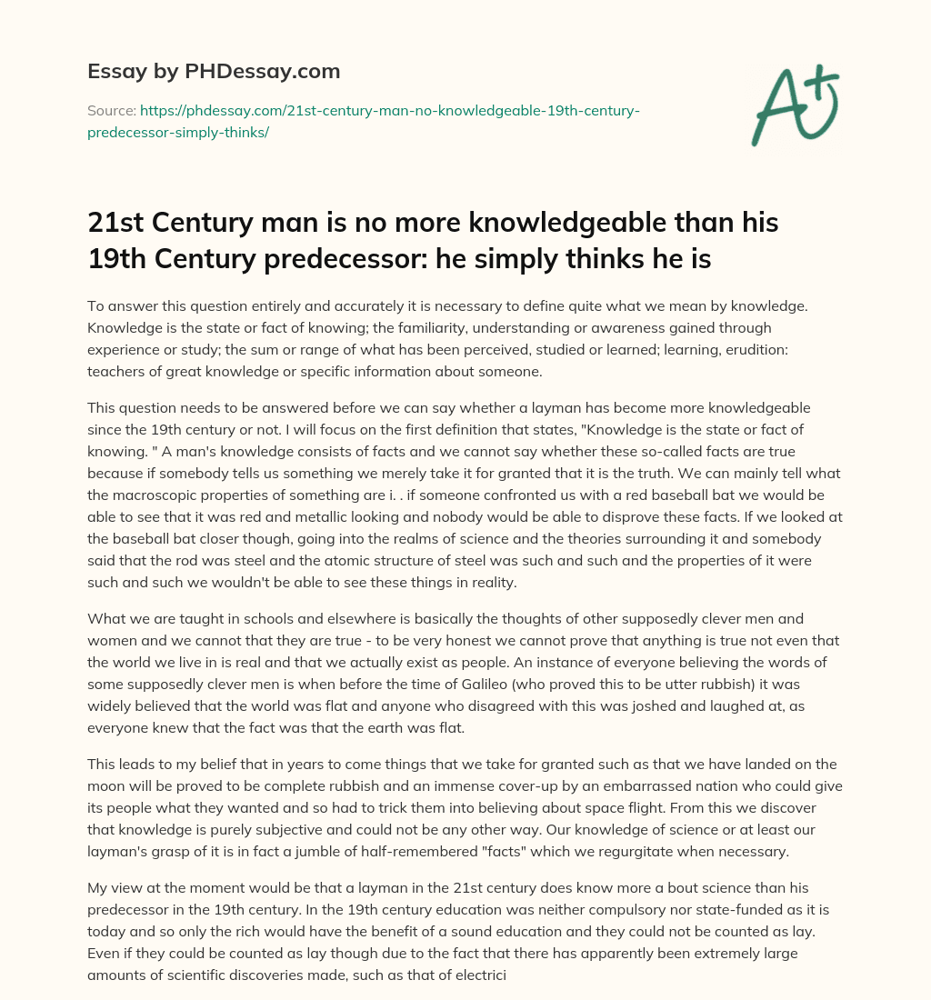 Defining Knowledge and the Limitations of Facts essay