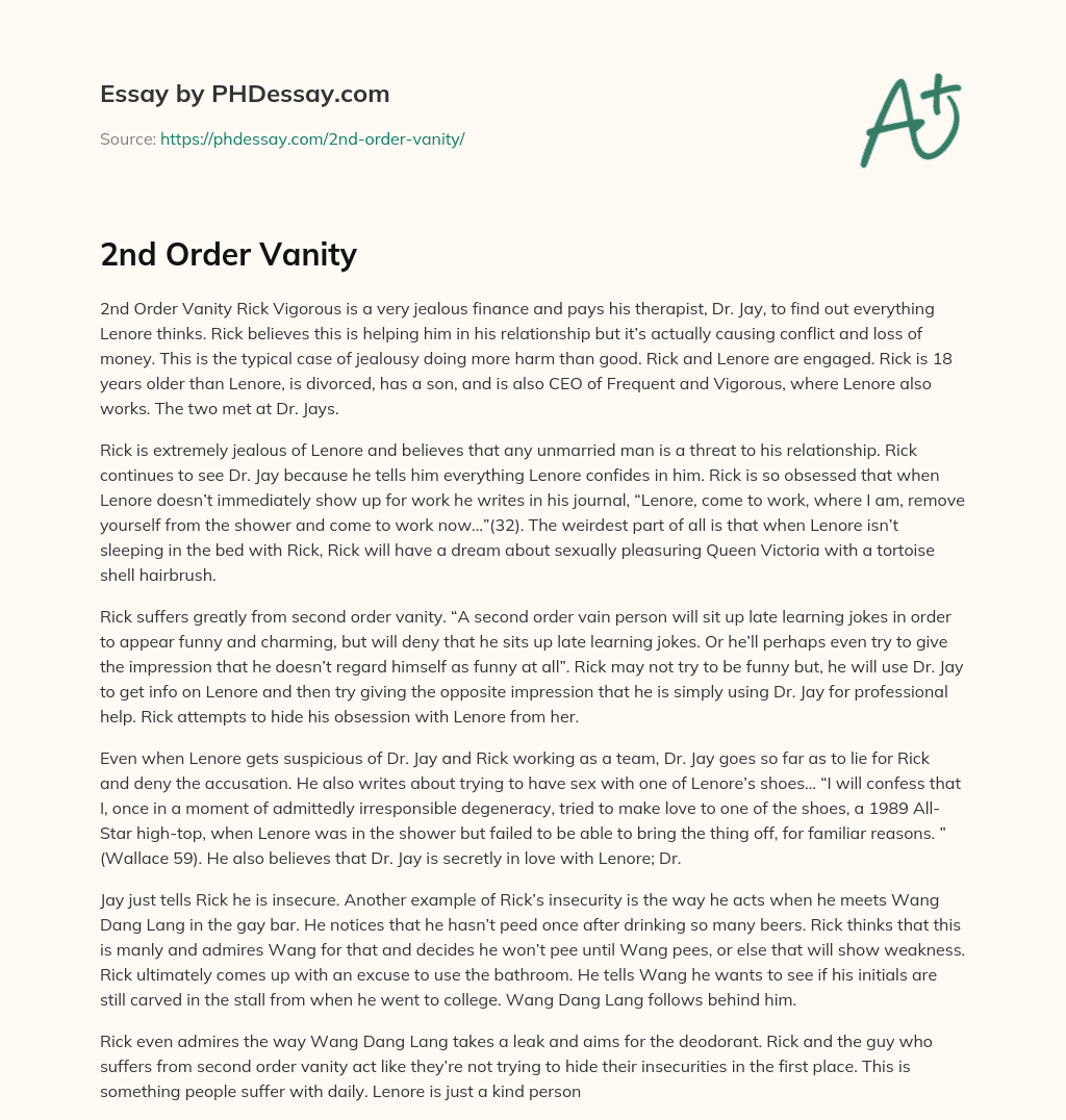 2nd Order Vanity essay
