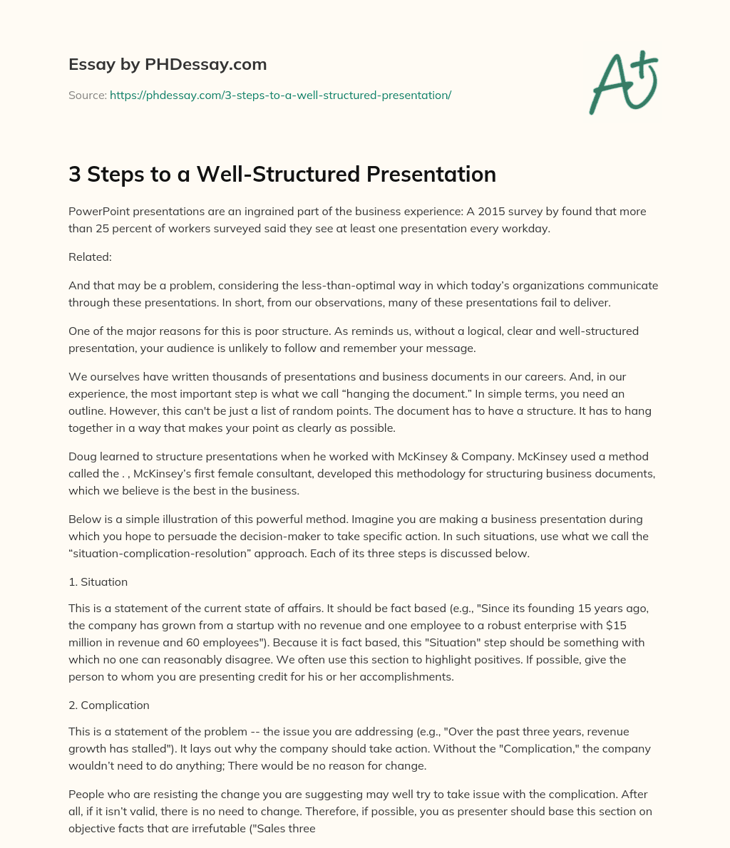 3 Steps To A Well Structured Presentation PHDessay