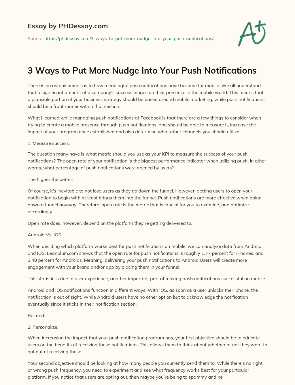 3 Ways to Put More Nudge Into Your Push Notifications essay