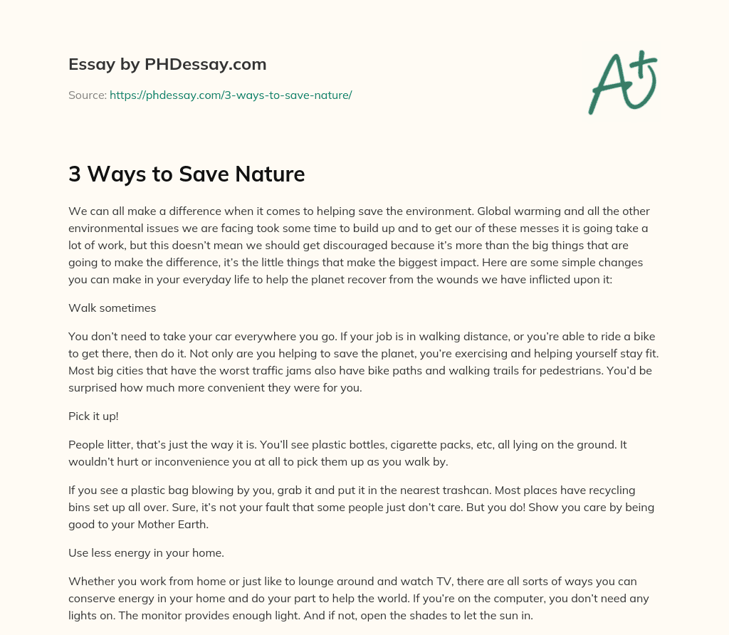 essay on nature 300 words