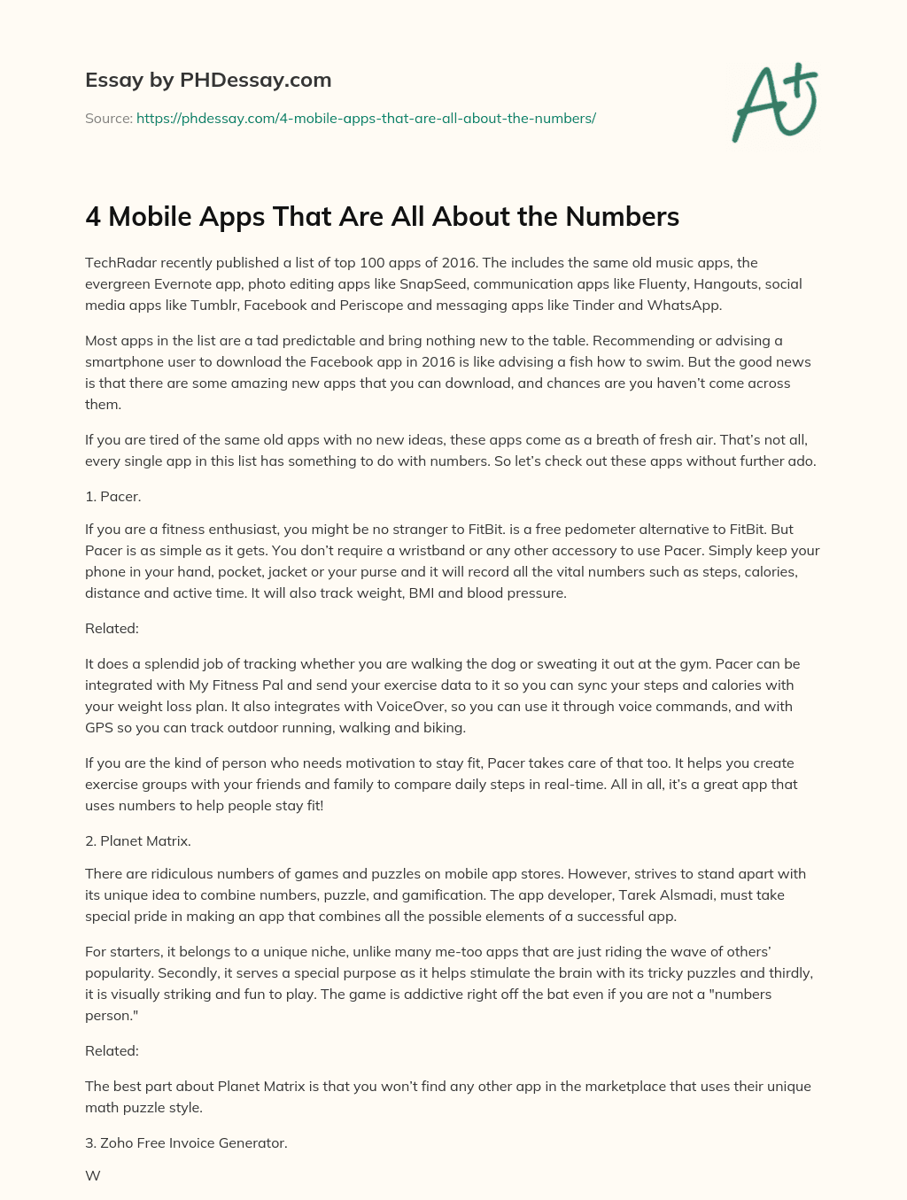 4 Mobile Apps That Are All About the Numbers essay