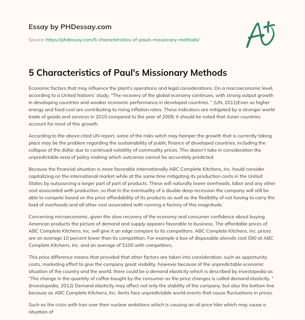 5 Characteristics of Paul’s Missionary Methods essay