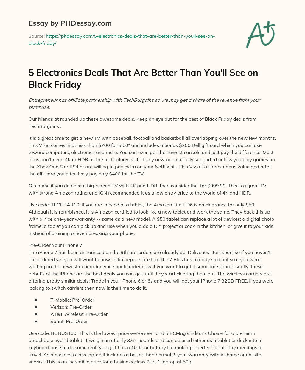 5 Electronics Deals That Are Better Than You’ll See on Black Friday essay