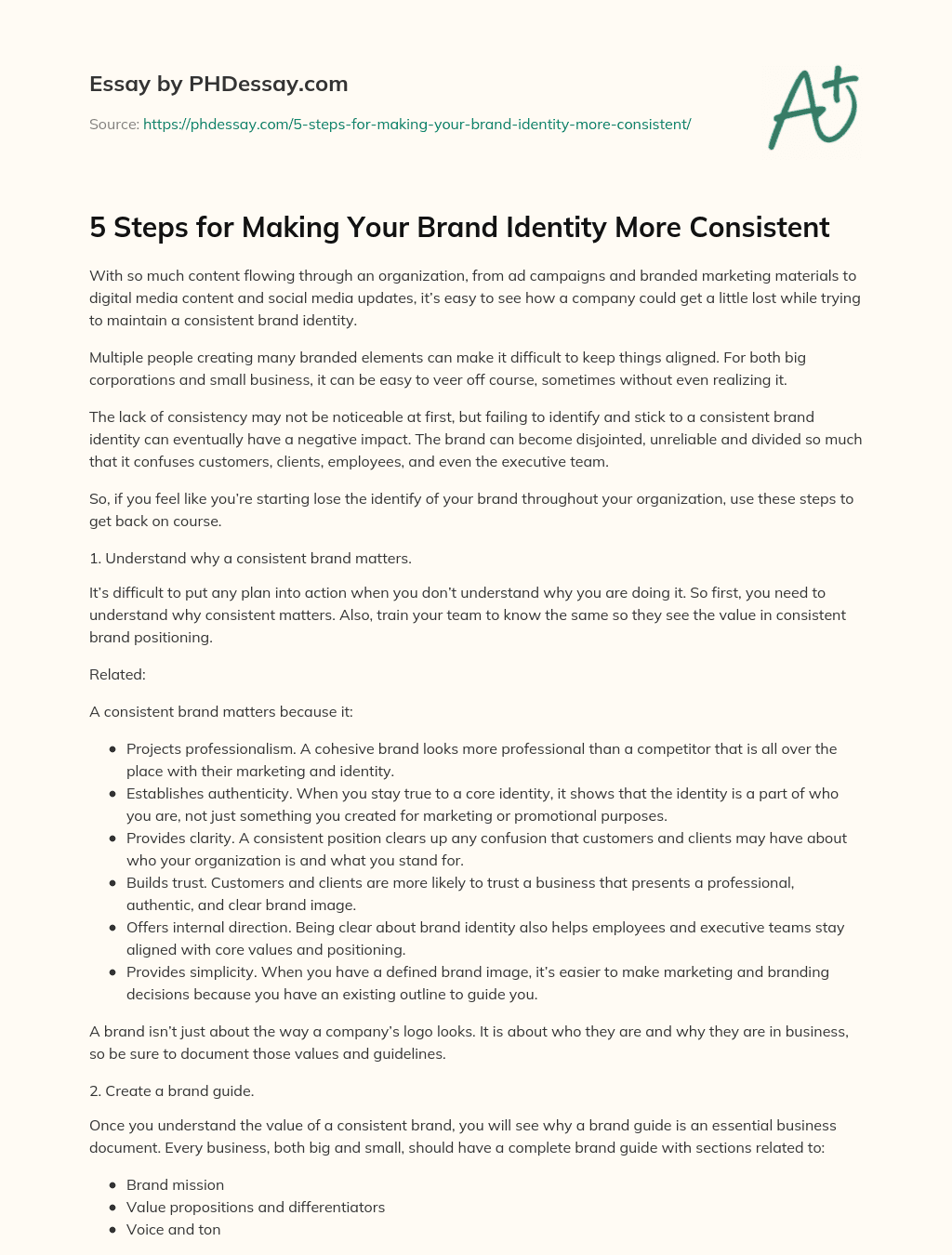 5 Steps for Making Your Brand Identity More Consistent essay