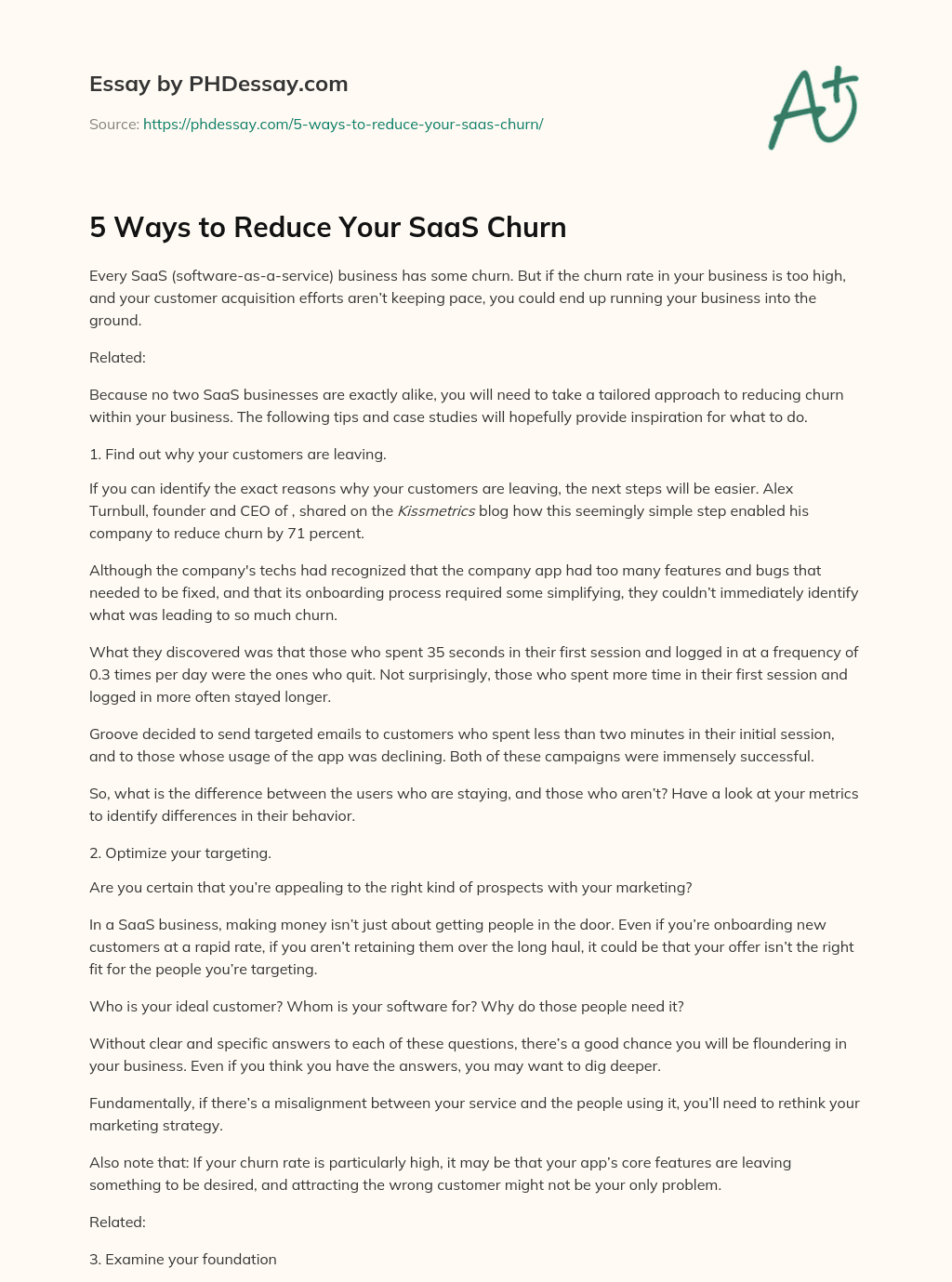 5 Ways to Reduce Your SaaS Churn essay