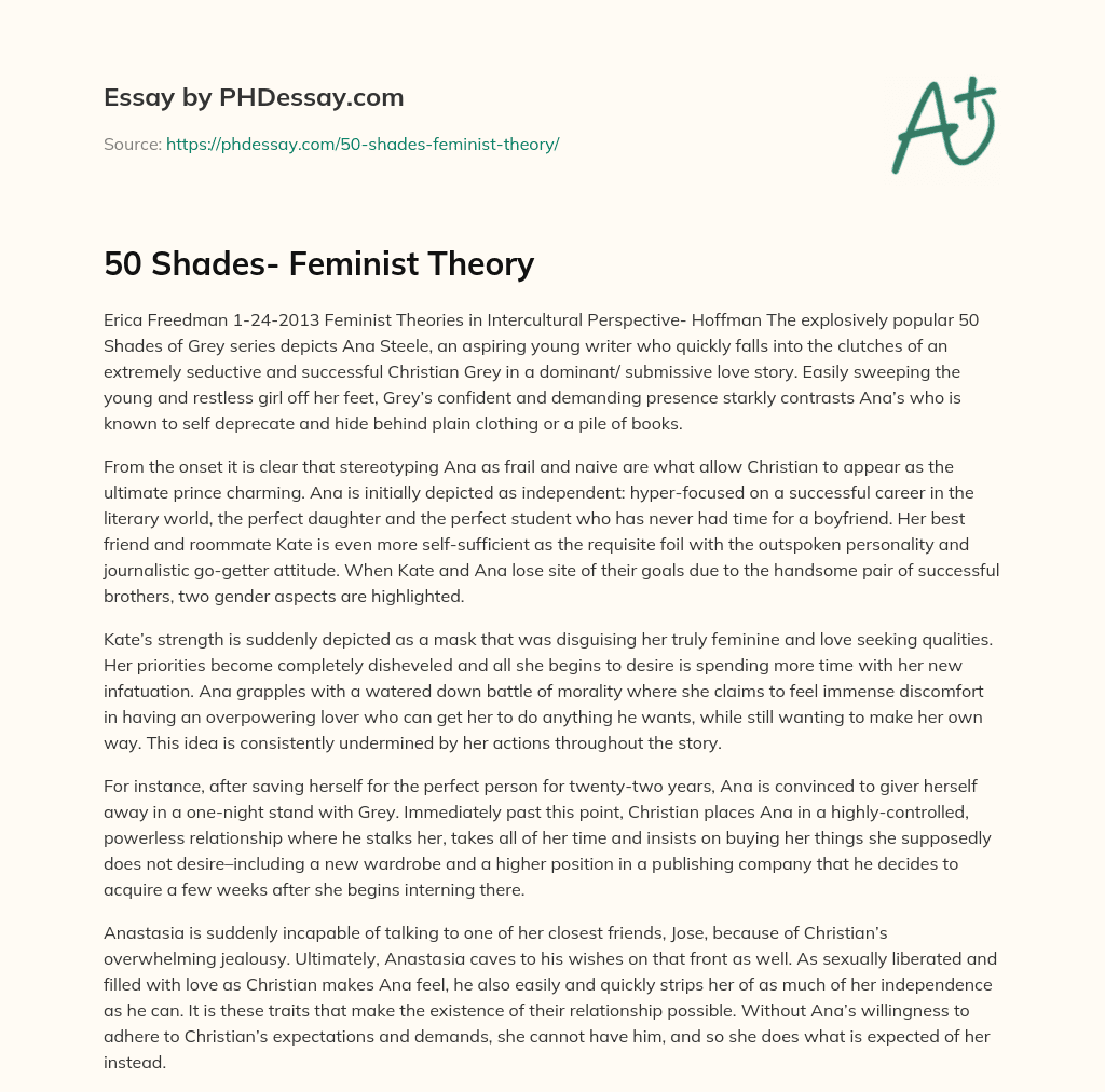 50 Shades- Feminist Theory essay