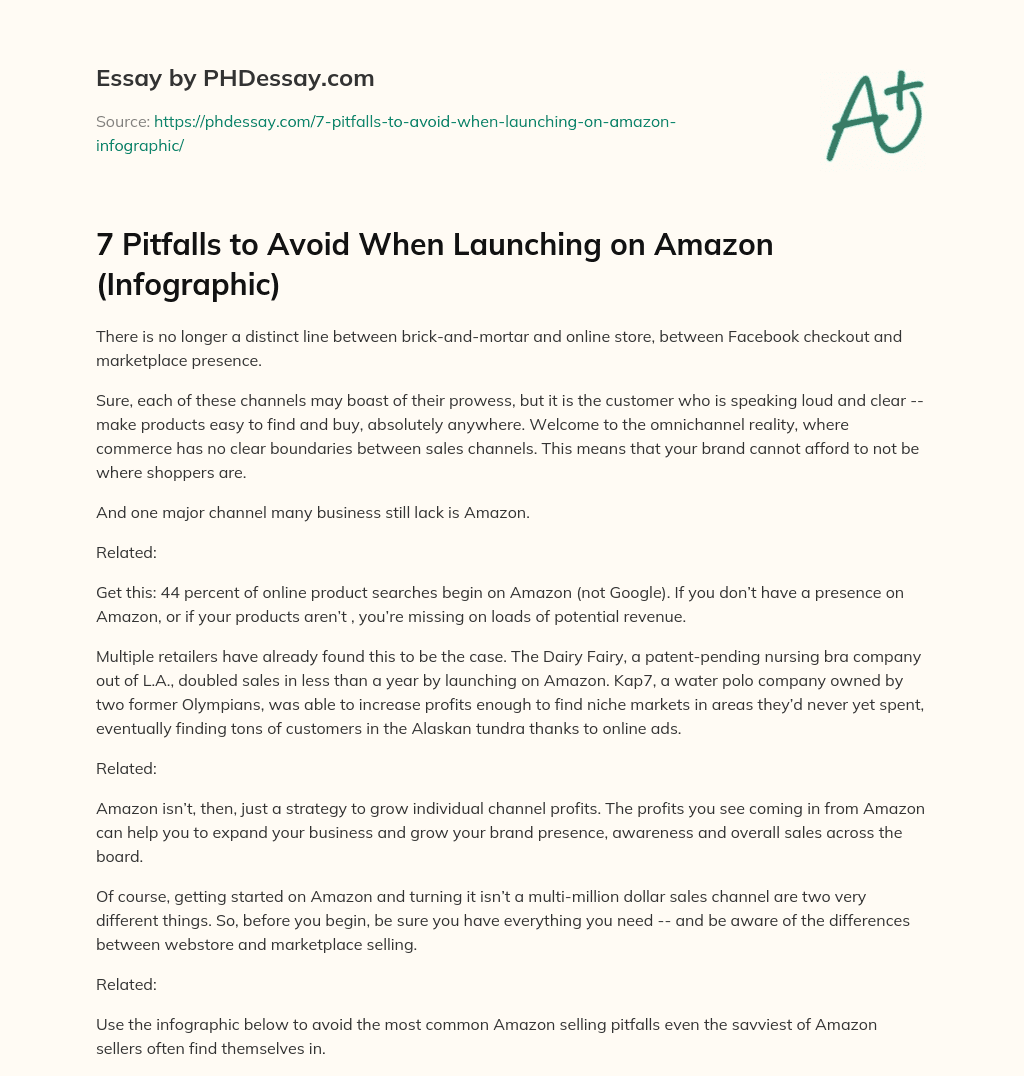 7 Pitfalls to Avoid When Launching on Amazon (Infographic) essay