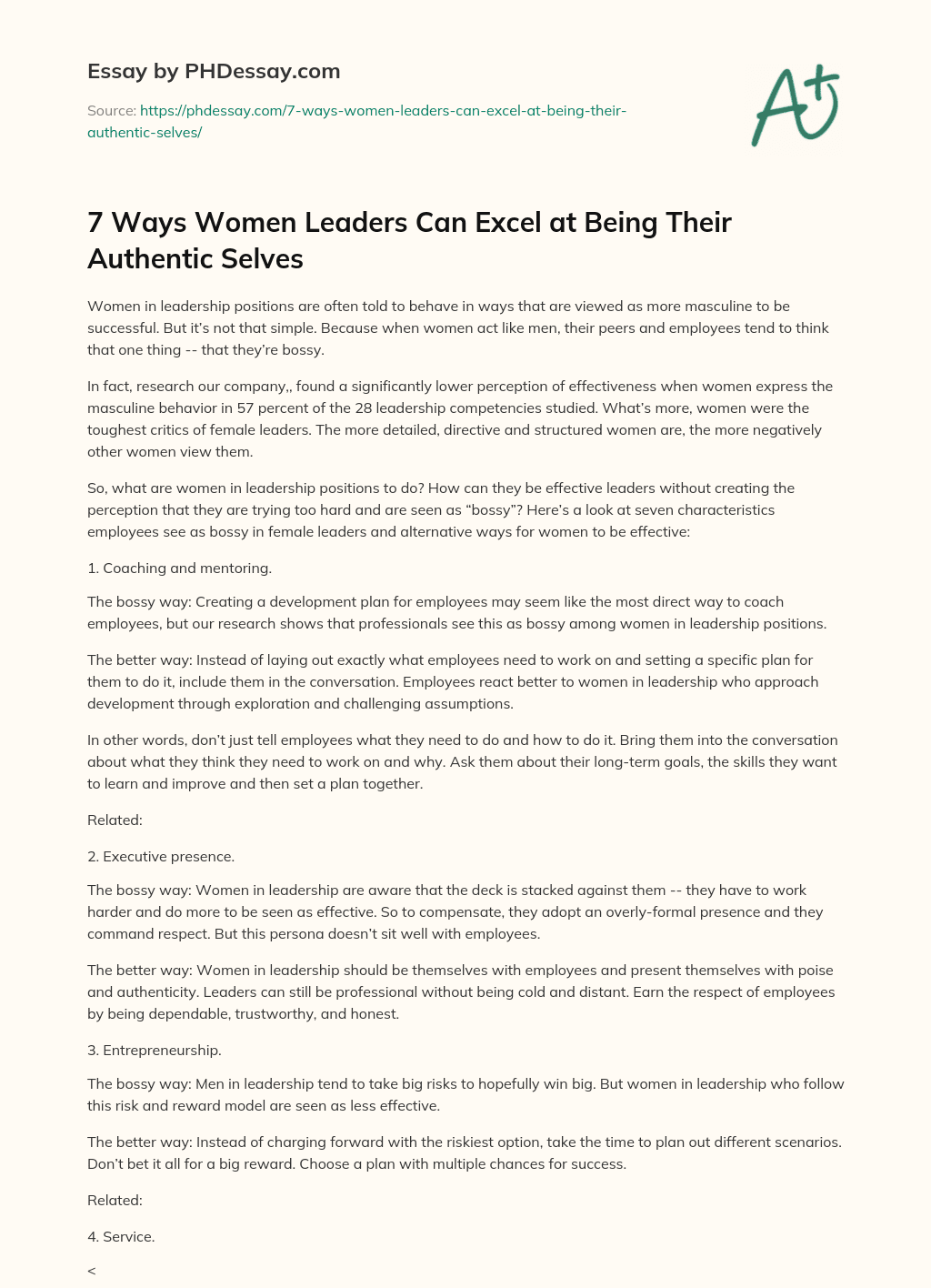 7 Ways Women Leaders Can Excel at Being Their Authentic Selves essay