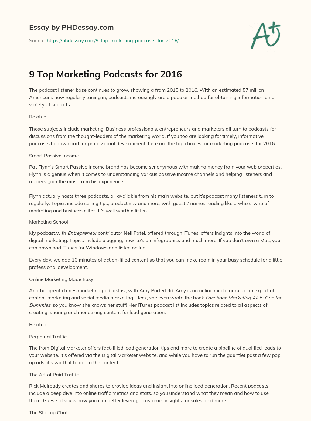 9 Top Marketing Podcasts for 2016 essay