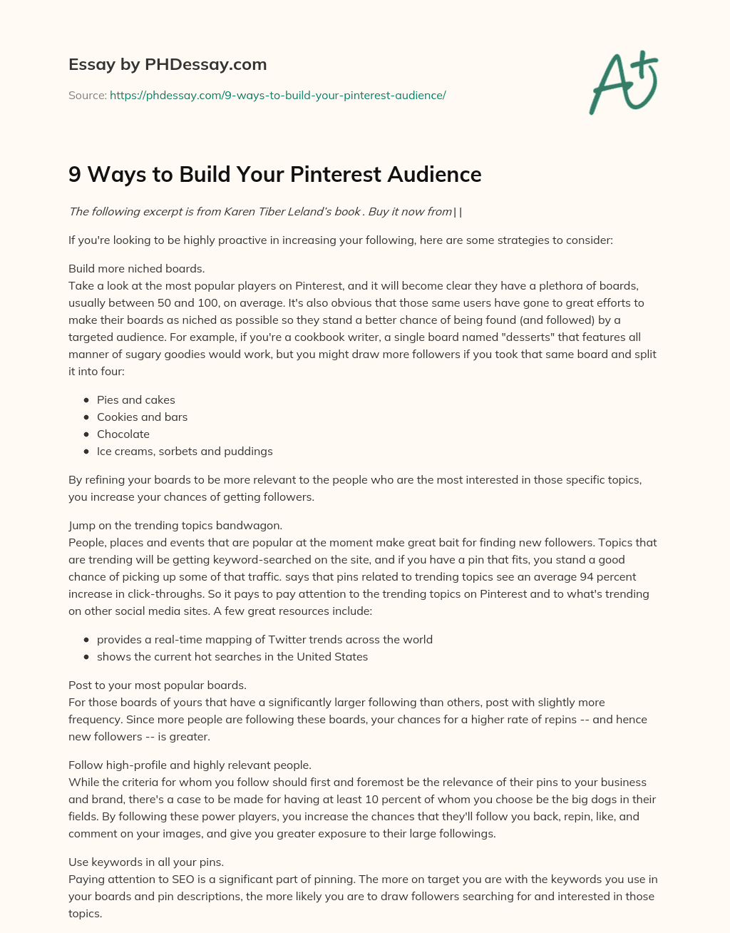 9 Ways to Build Your Pinterest Audience essay
