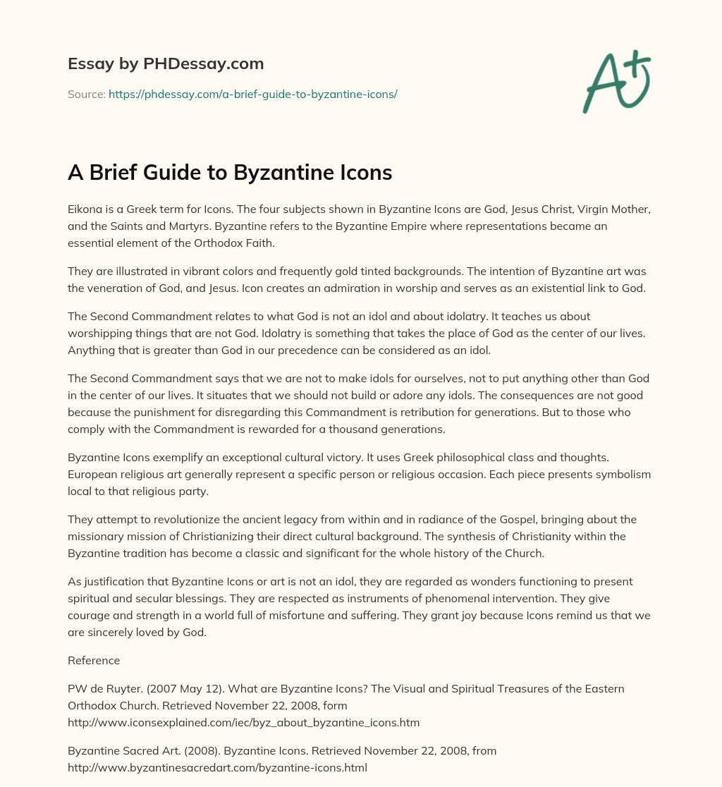 A Brief Guide to Byzantine Icons essay