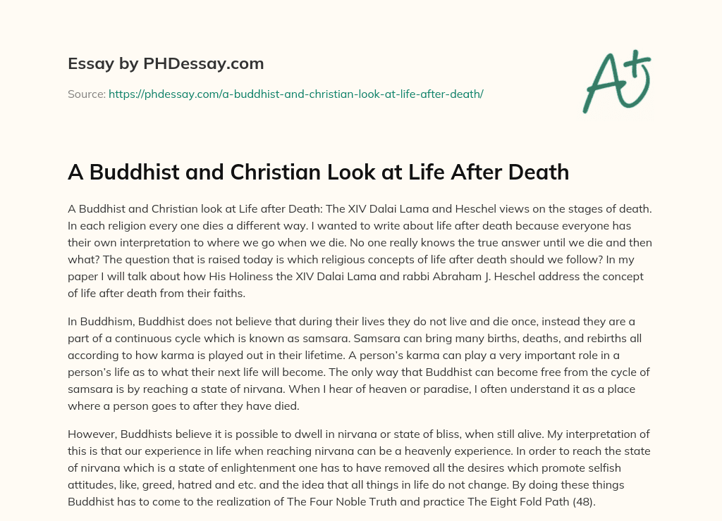 life after death essay conclusion