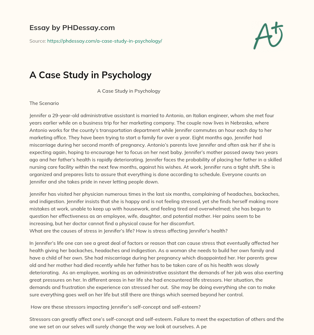 case study diagnosis psychology