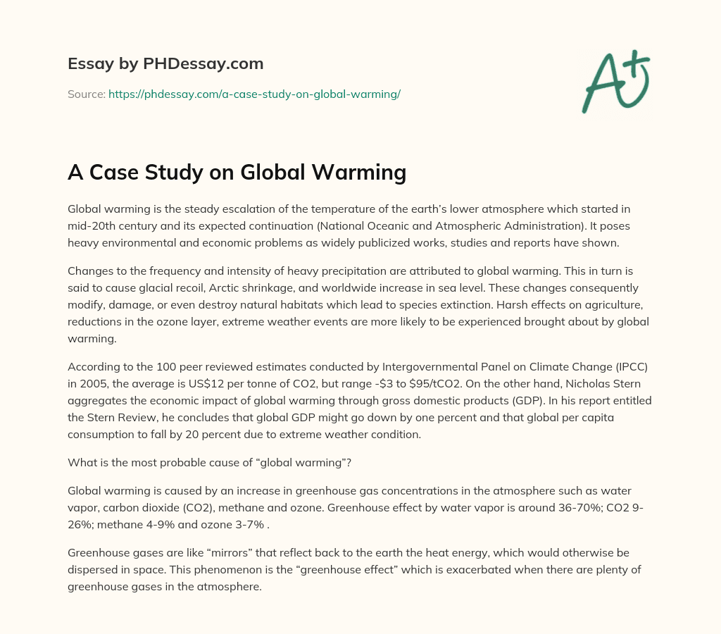 A Case Study on Global Warming essay