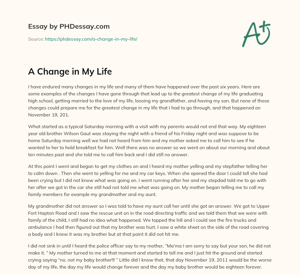 an experience that changed my life 500 words essay