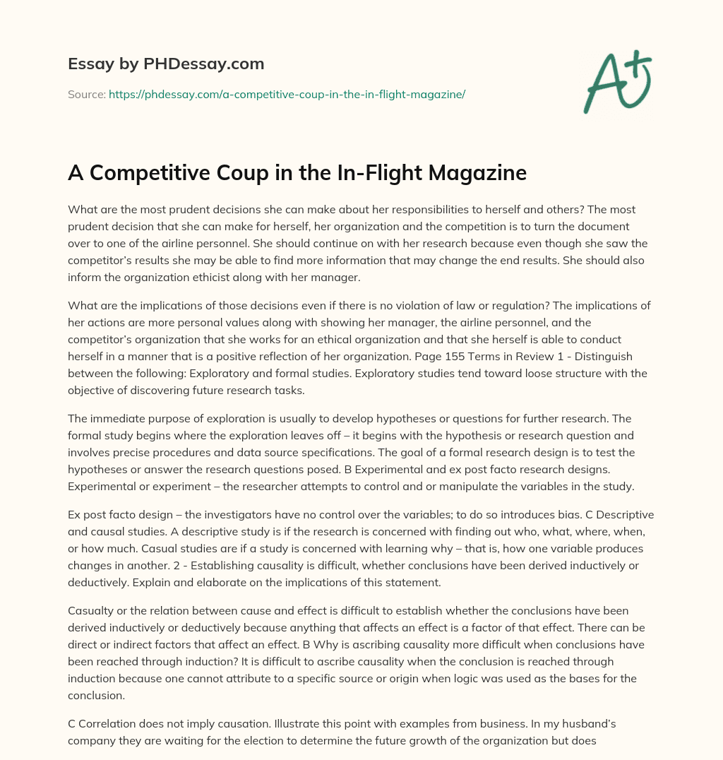 A Competitive Coup in the In-Flight Magazine essay