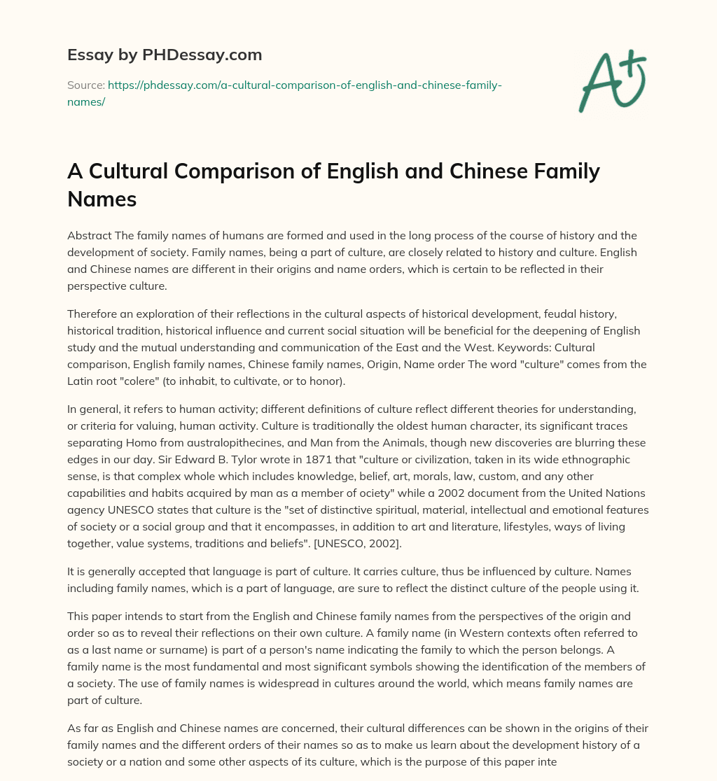 a-cultural-comparison-of-english-and-chinese-family-names-phdessay