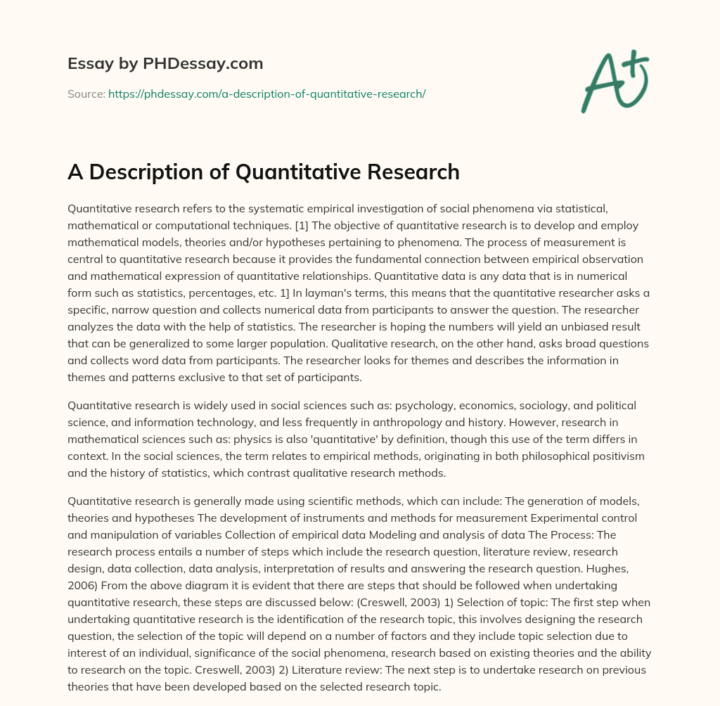 quantitative research essay