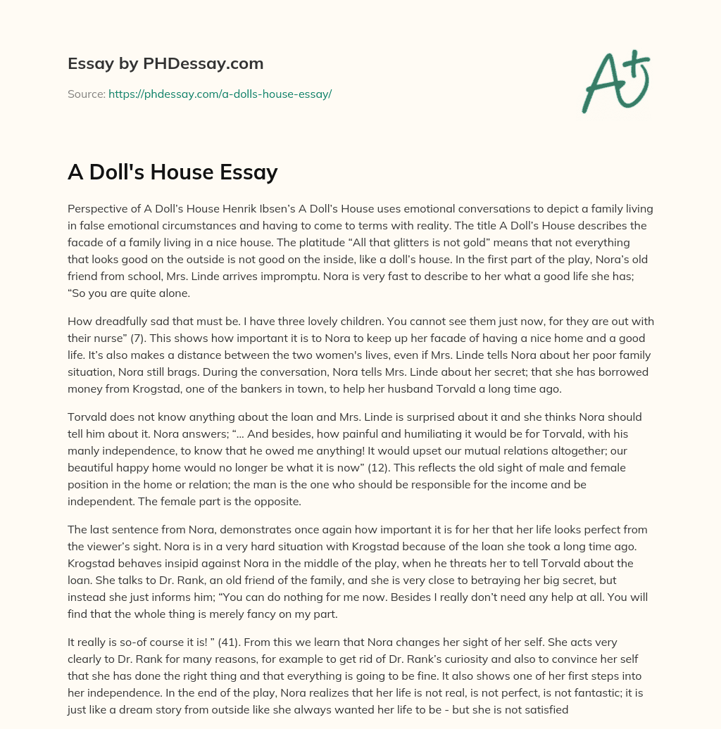 a doll's house essays by wekati