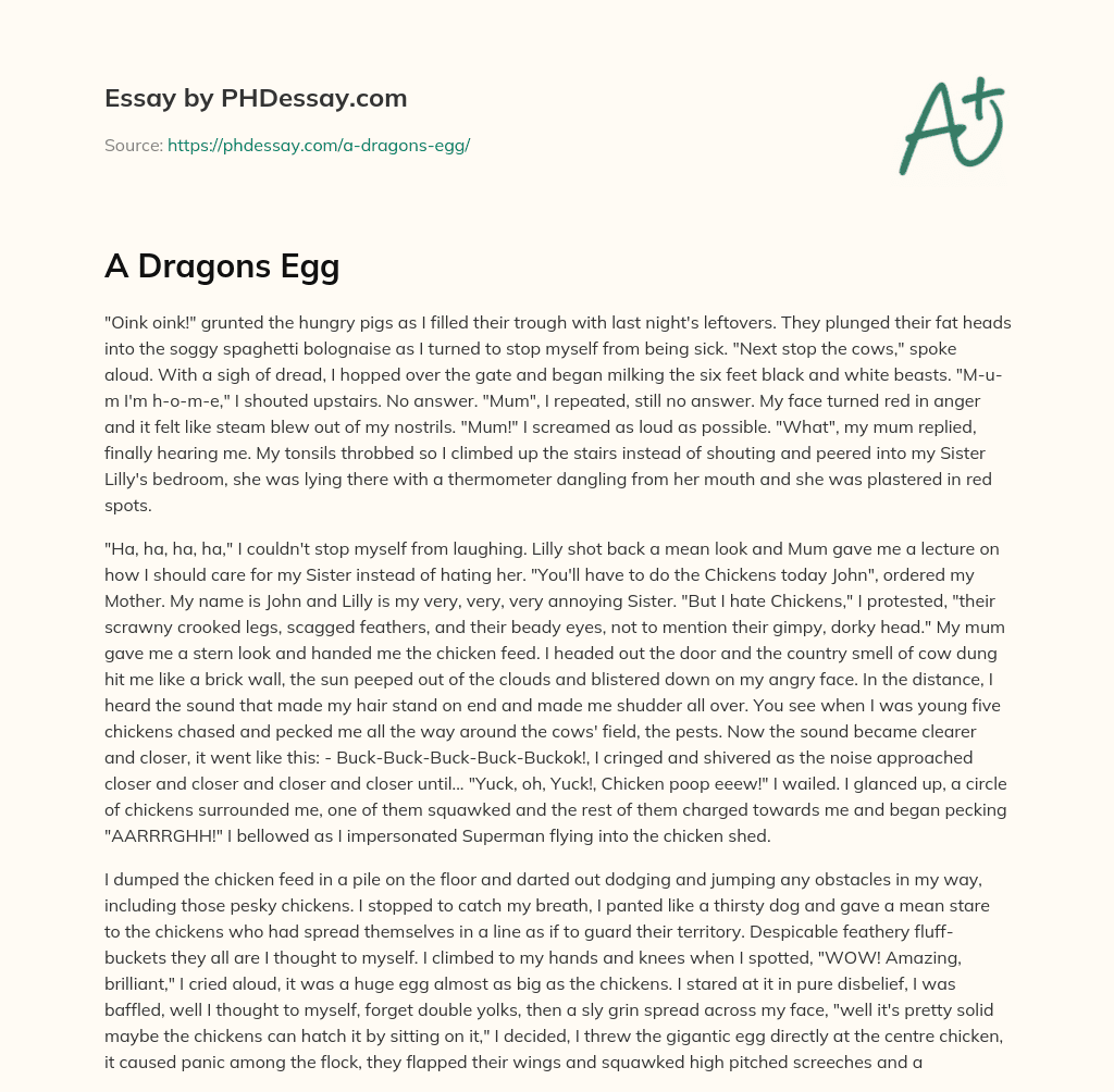 A Dragons Egg essay
