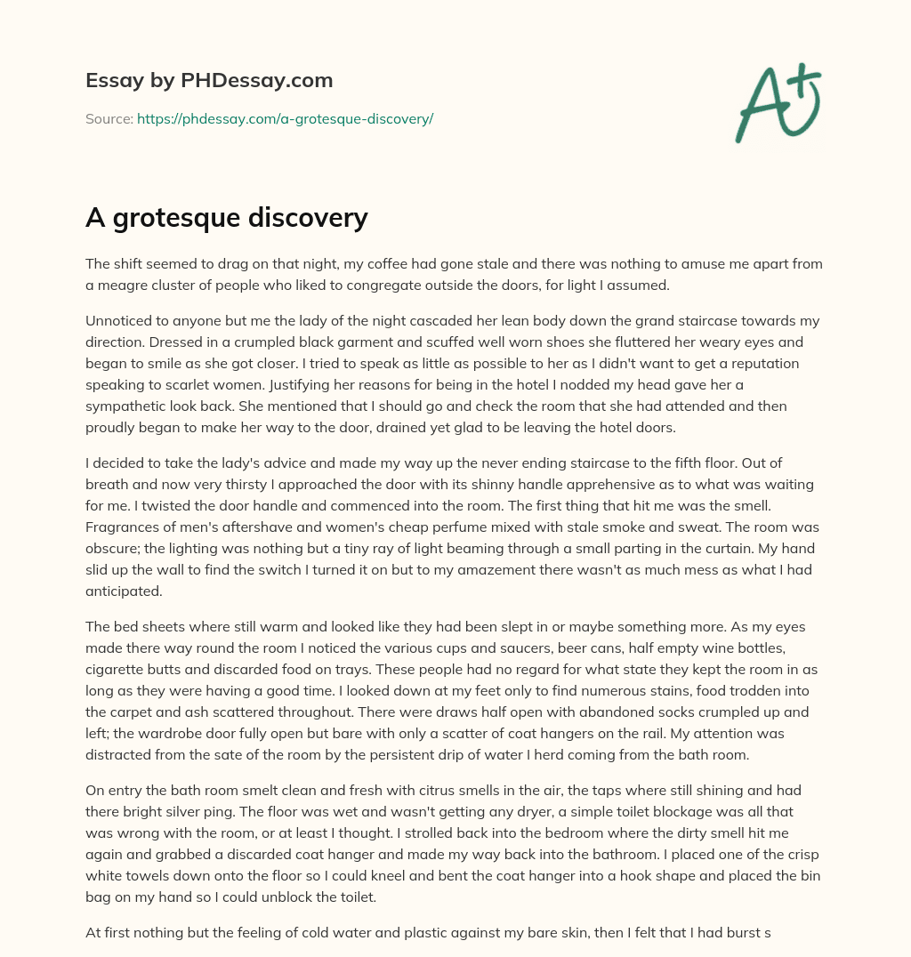 A grotesque discovery essay