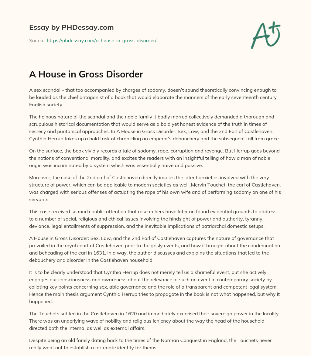 A House in Gross Disorder essay