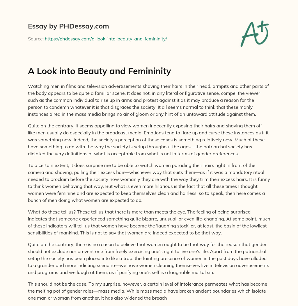 A Look into Beauty and Femininity essay