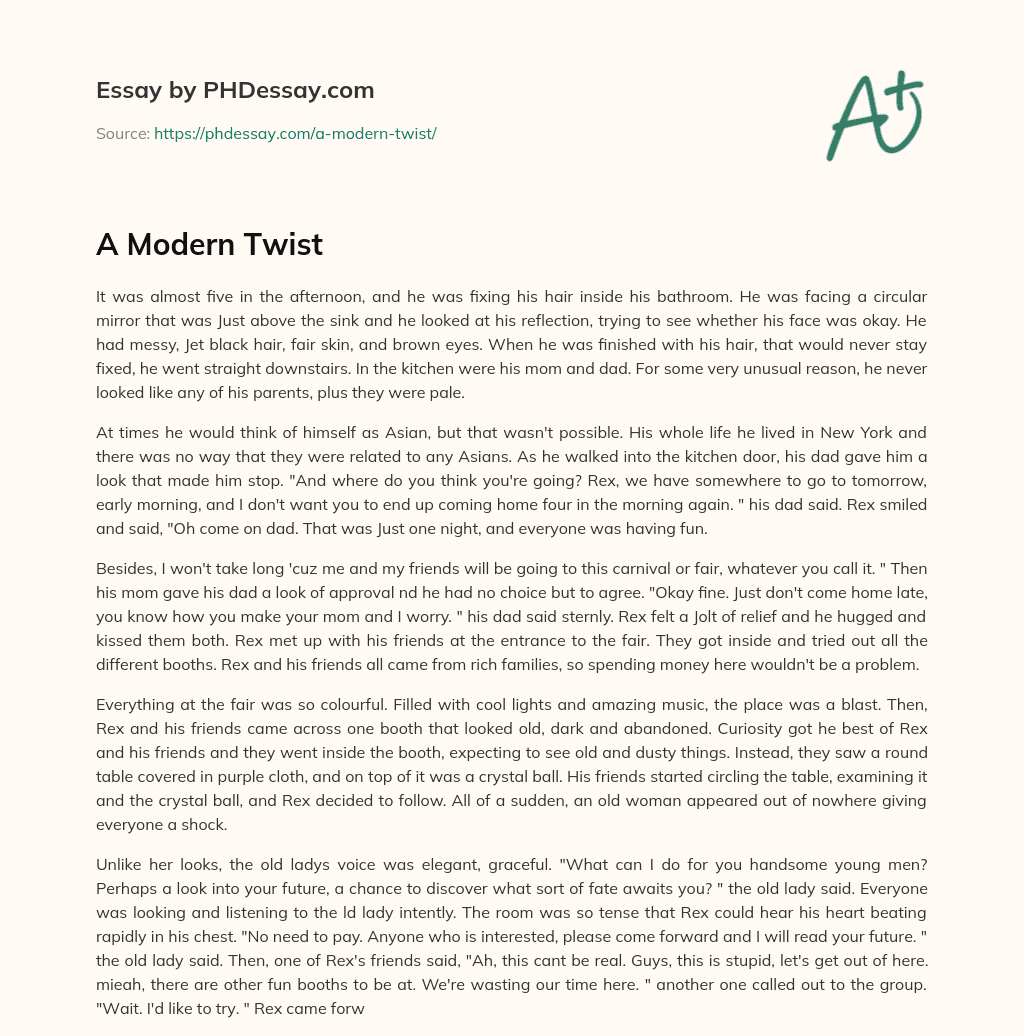 A Modern Twist essay