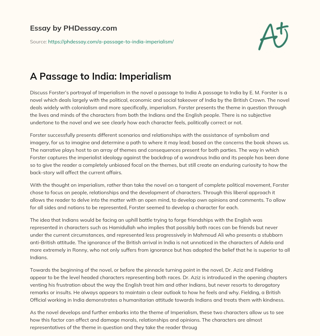 write an essay on imperialism in india