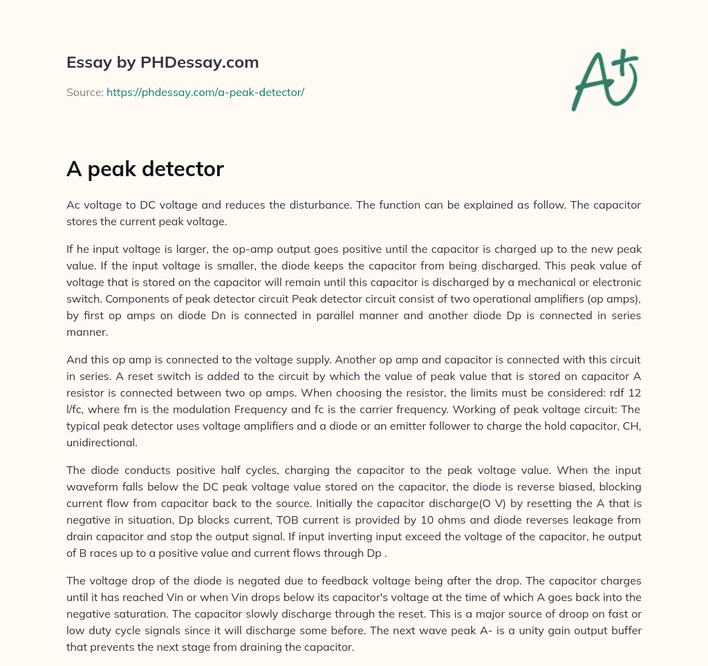 A peak detector essay