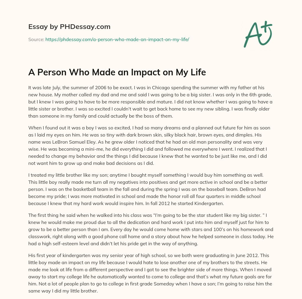 greatest experience in life essay