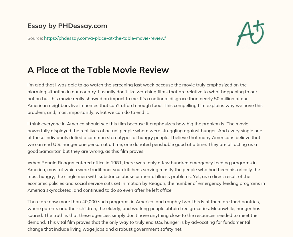 a-place-at-the-table-movie-review-summary-essay-example-300-words