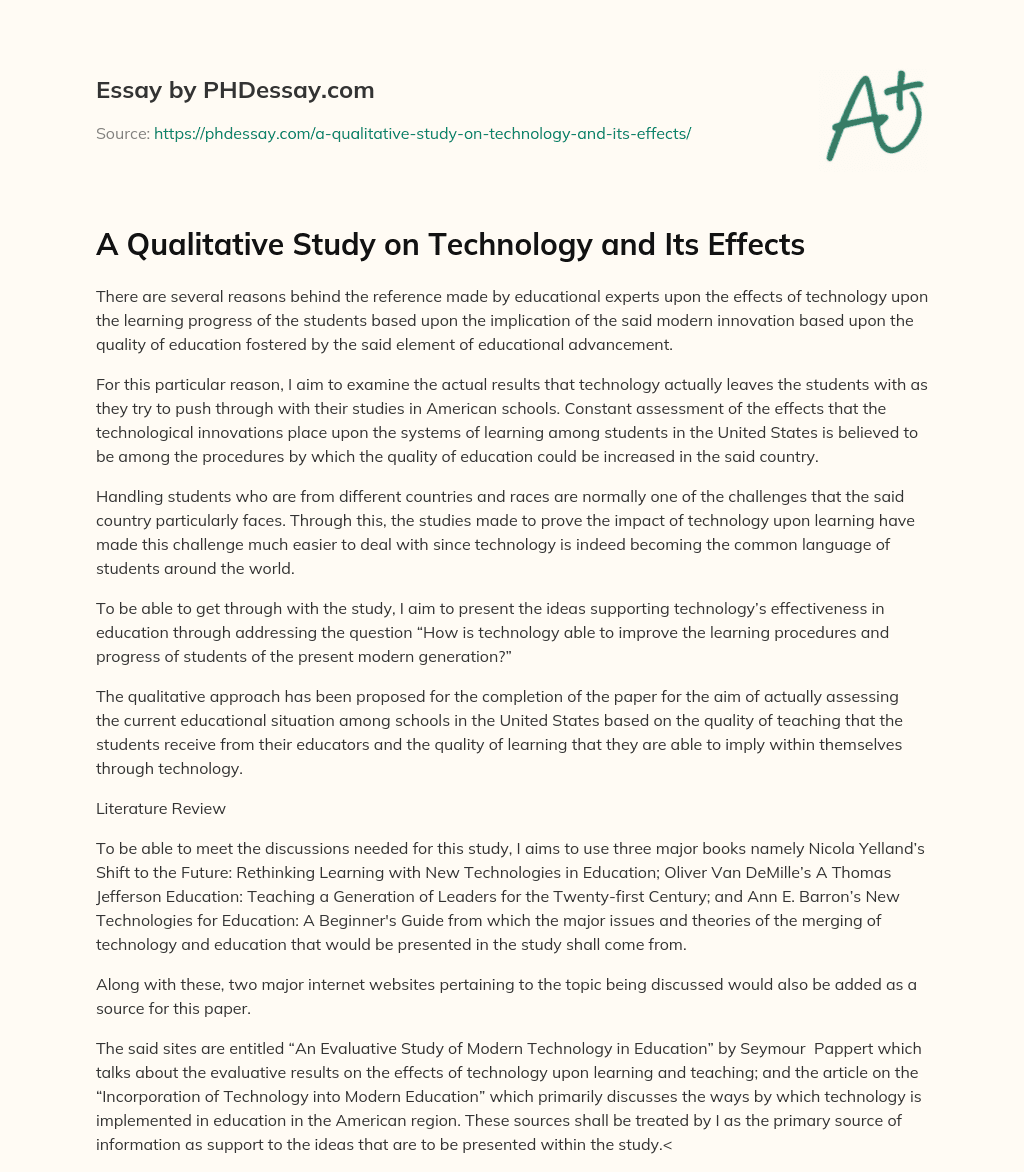 qualitative research title about technology