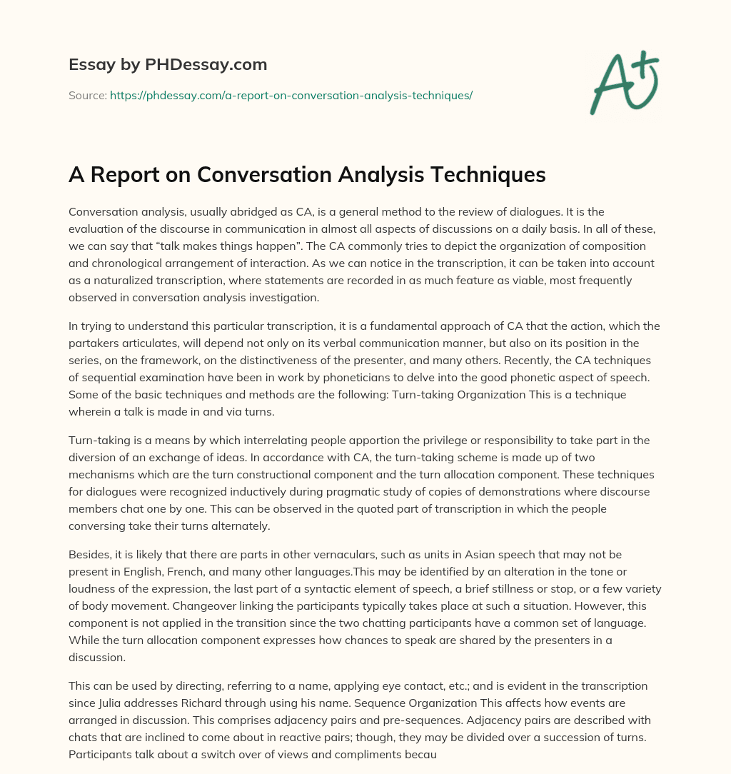 phd conversation analysis