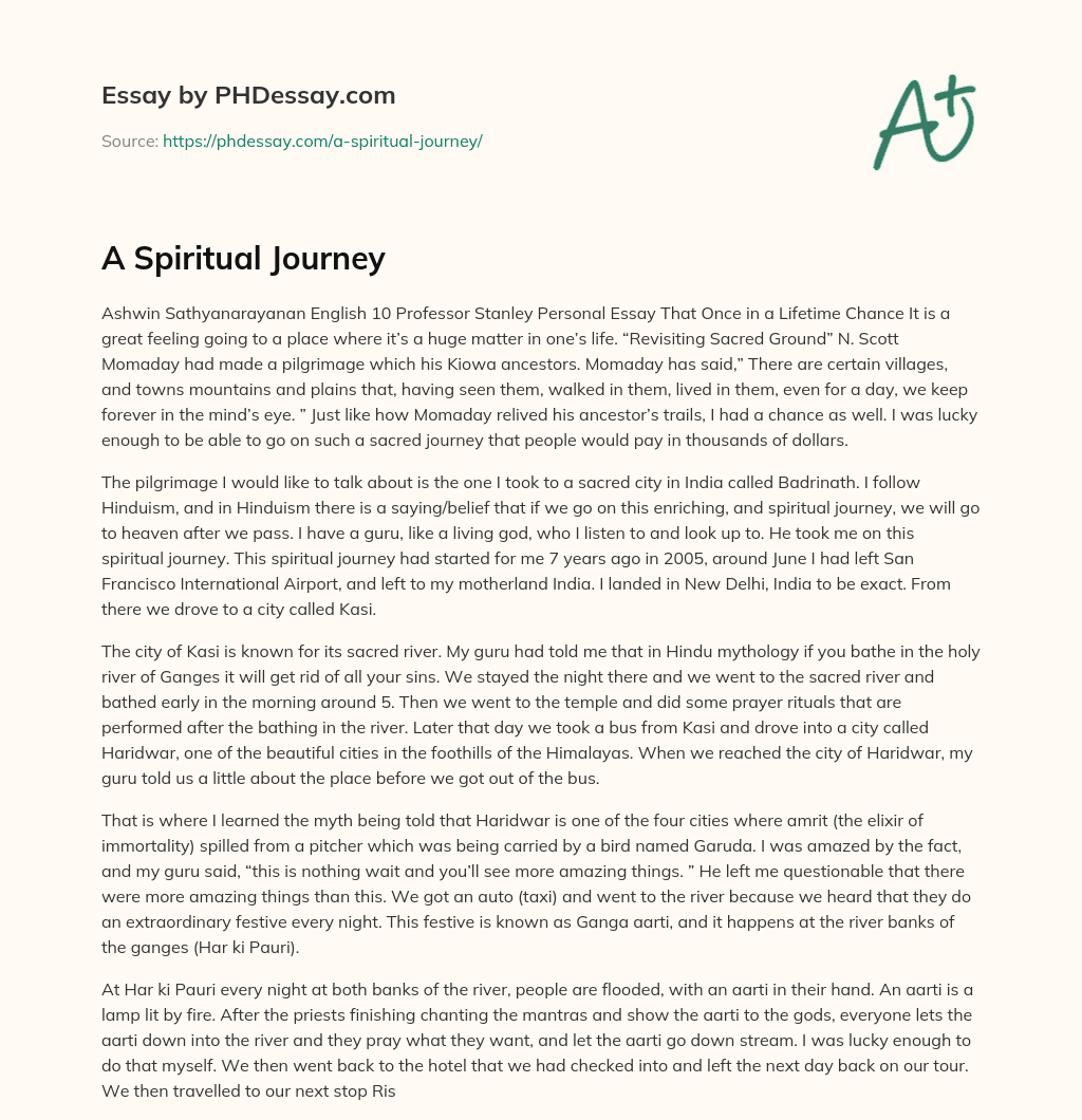 essay about spiritual journey