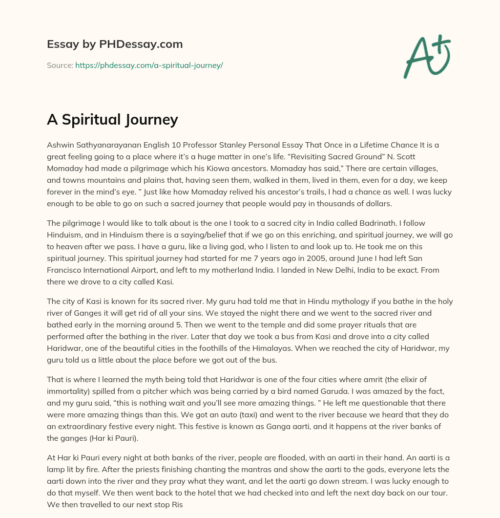 how to write a spiritual journey essay