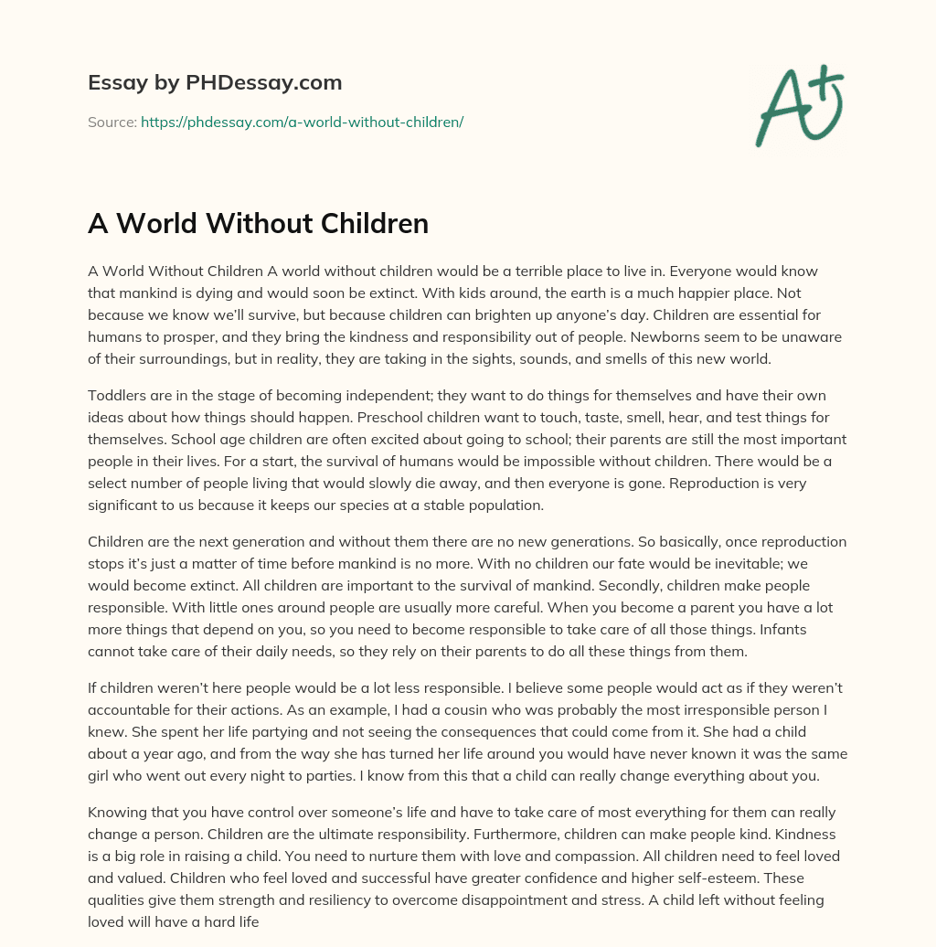 A World Without Children essay