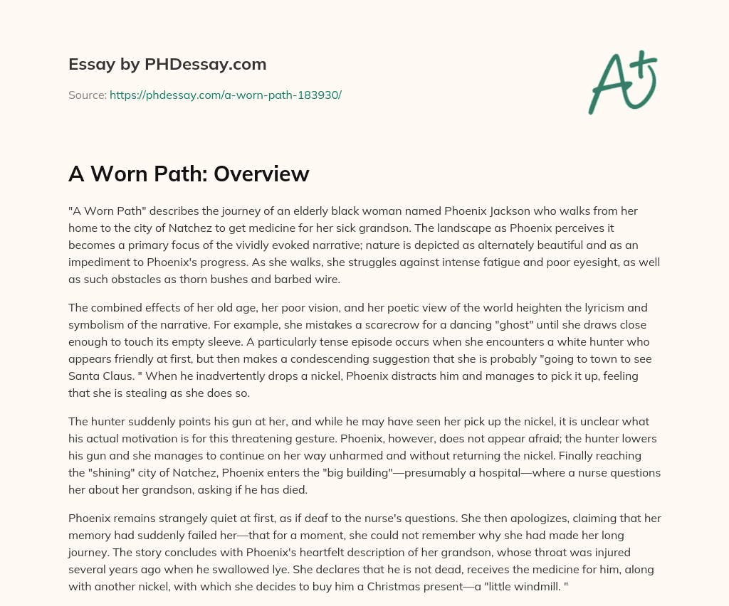 A Worn Path: Overview essay