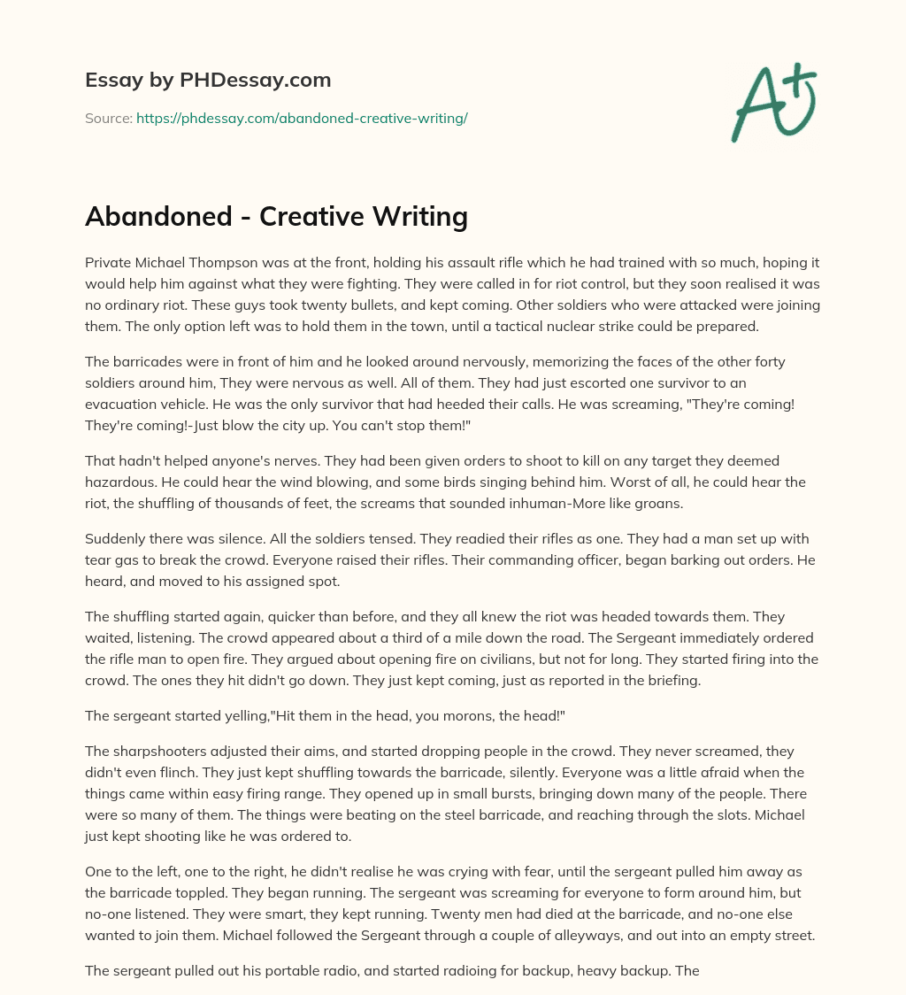 abandoned creative writing gcse