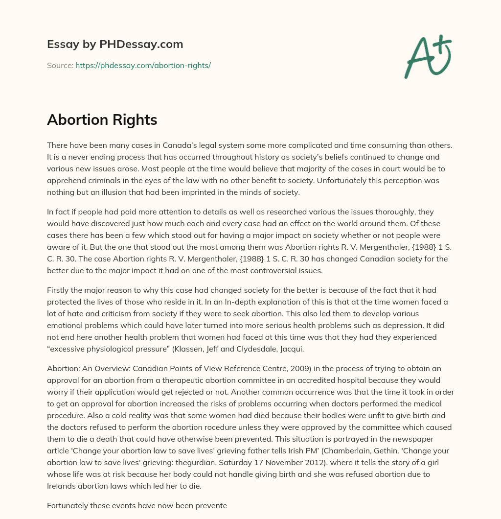Abortion Rights essay