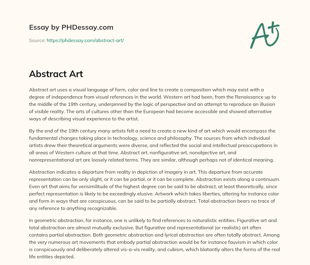 write an essay on abstract art