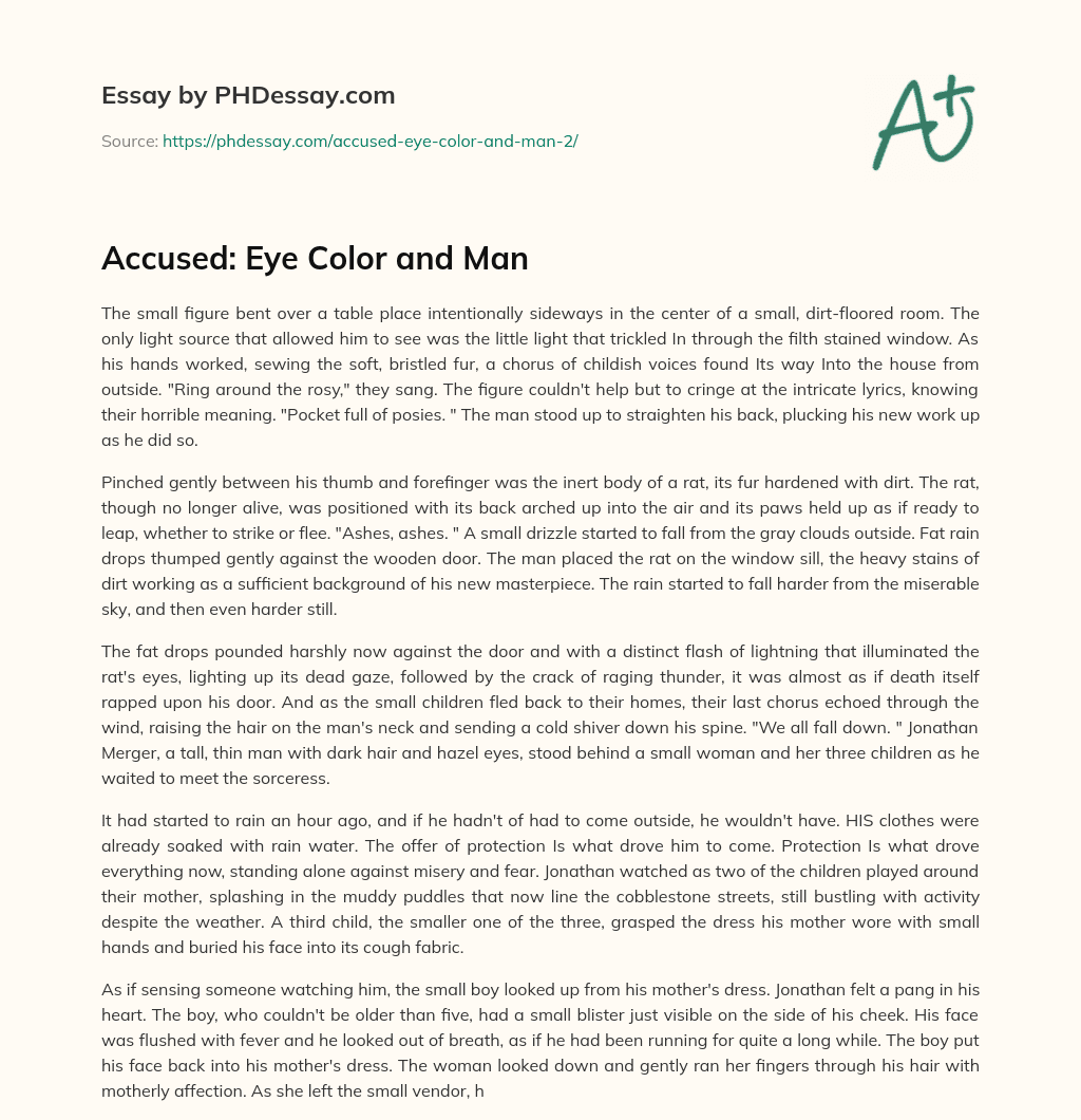 Accused: Eye Color and Man essay