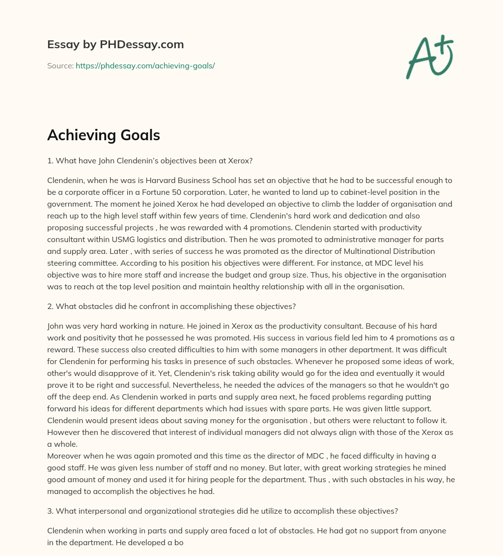 Achieving Goals essay