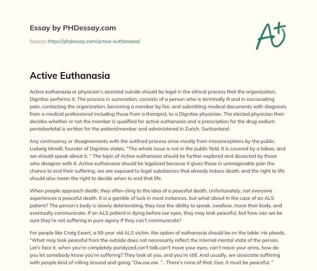 Active Euthanasia essay