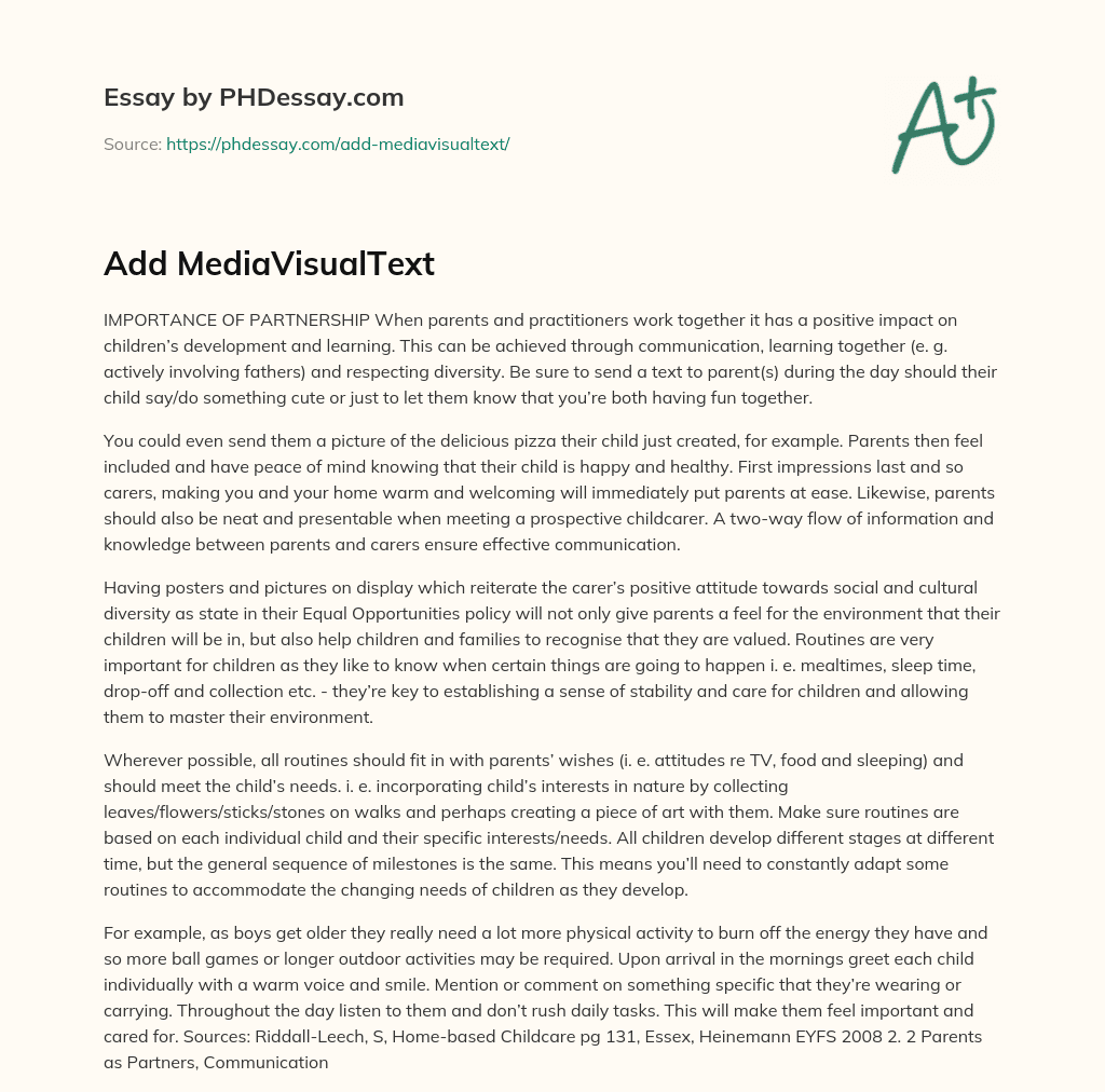 Add MediaVisualText essay