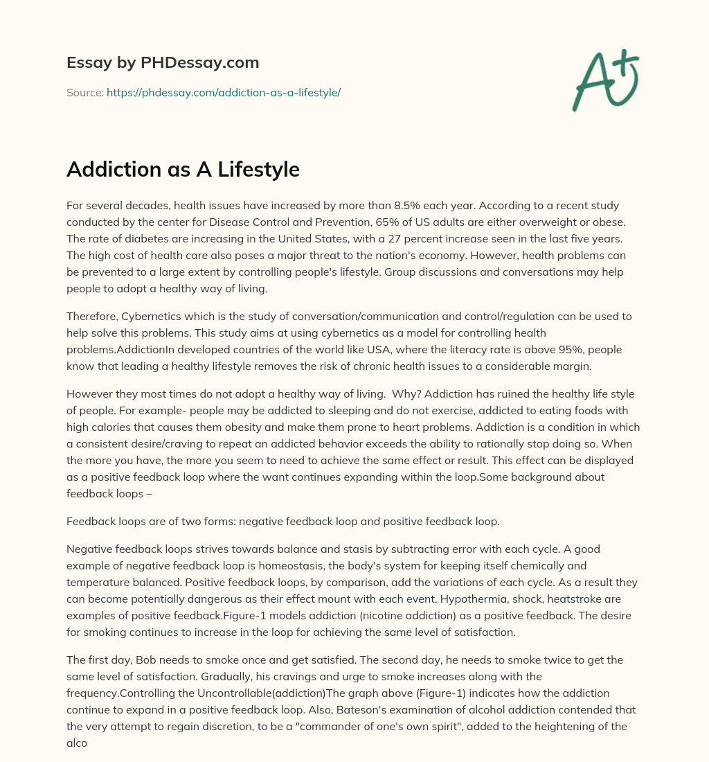 Addiction as A Lifestyle essay